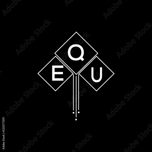 EQU letter logo design with white background in illustrator, EQU vector logo modern alphabet font overlap style.
