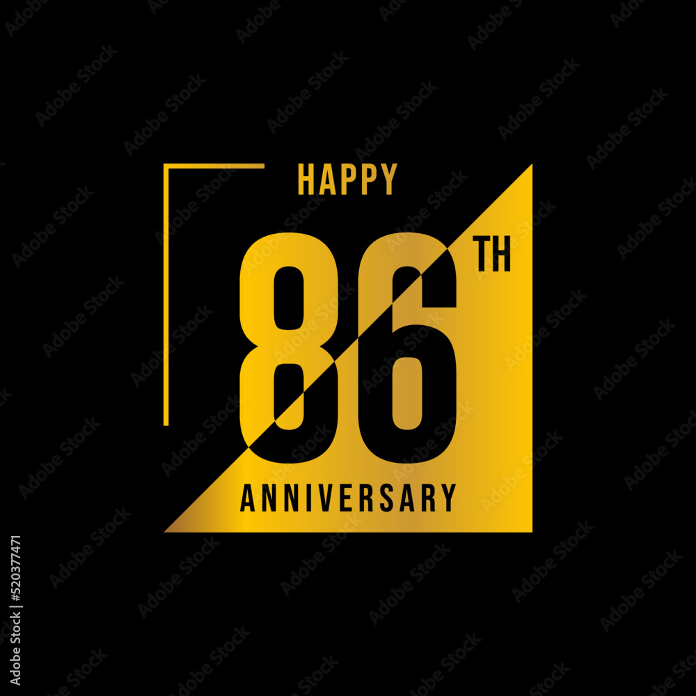 86 year anniversary design template. vector template illustration
