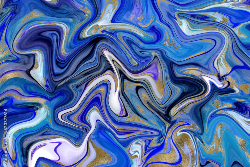 Blue marble and gold abstract background texture. Indigo ocean blue marbling with natural luxury style swirls of marble and gold powder. Blue marble and gold abstract background texture. Indigo ocean blue marbling with natural luxury style swirls of marble and gold powder.