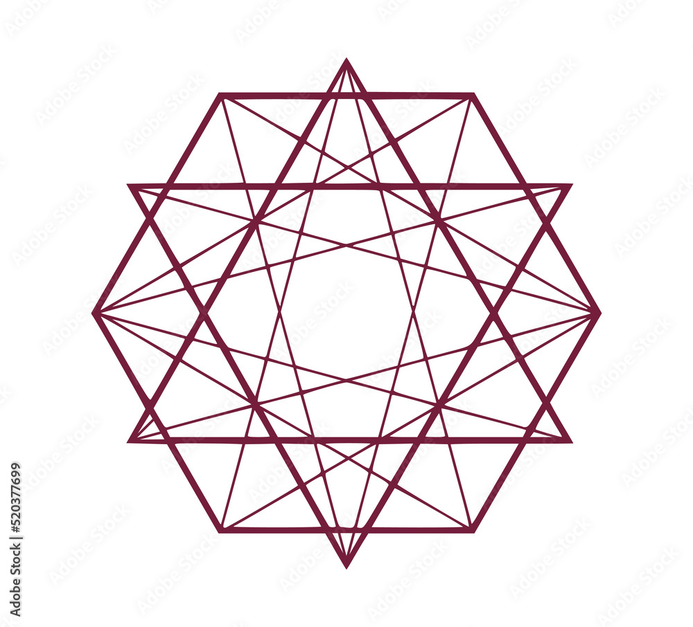 Abstract geometric figure. Outline hexagons and triangles Abstract geometric figure. Outline hexagons and triangles