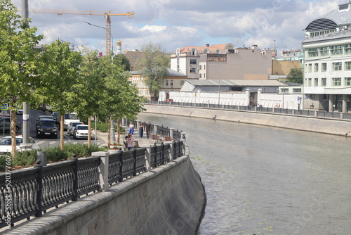 Moscow, Russia. 07/29/2022 View of the Obvodny Canal in Moscow in summer. photo