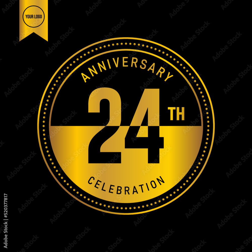 24 year anniversary design template. vector template illustration