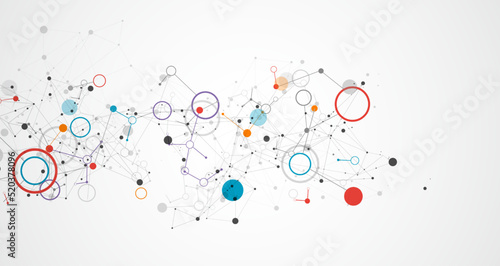 Template for science and technology presentation. Plexus style background.