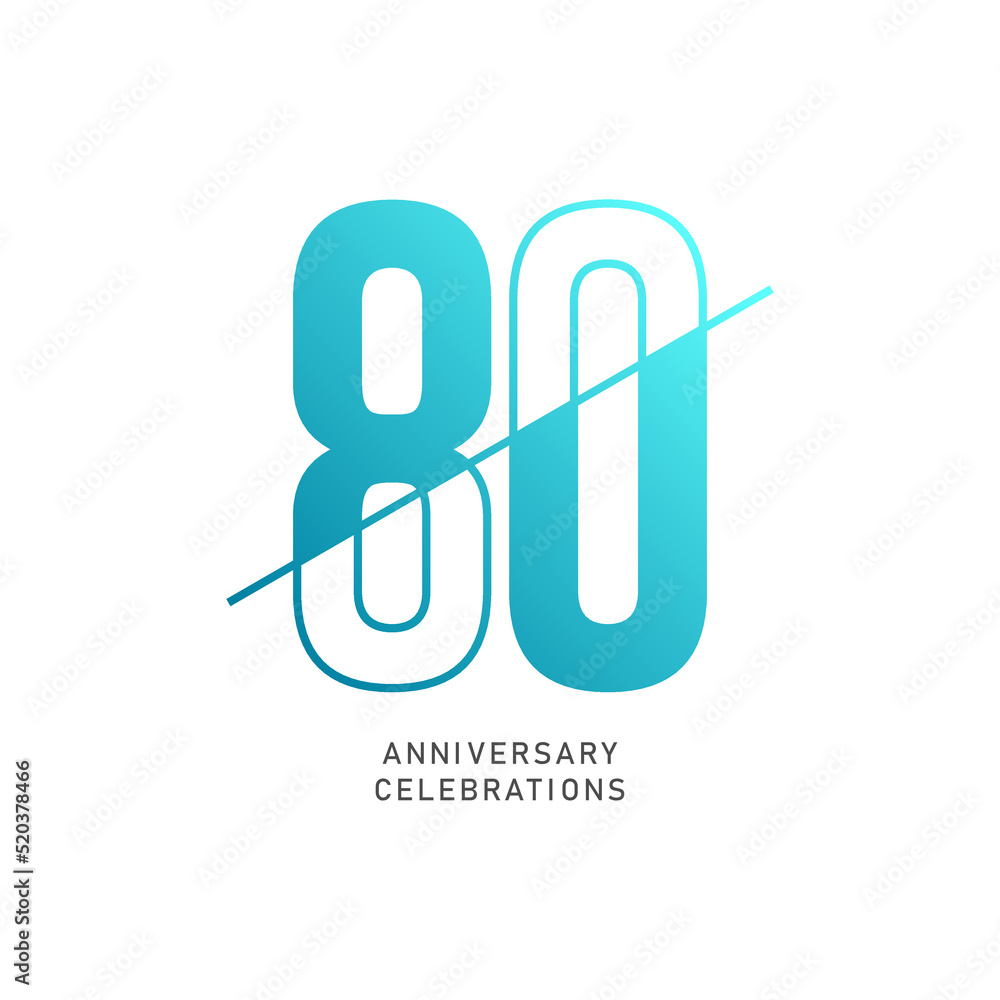 80 year anniversary design template. vector template illustration 80 year anniversary design template. vector template illustration