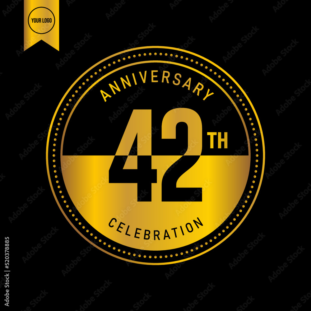 42 year anniversary design template. vector template illustration 42 year anniversary design template. vector template illustration
