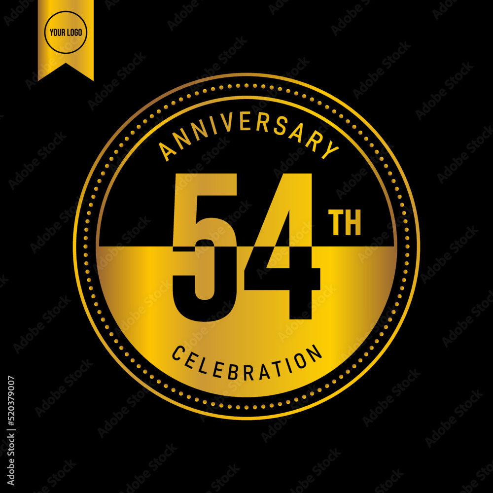 54 year anniversary design template. vector template illustration