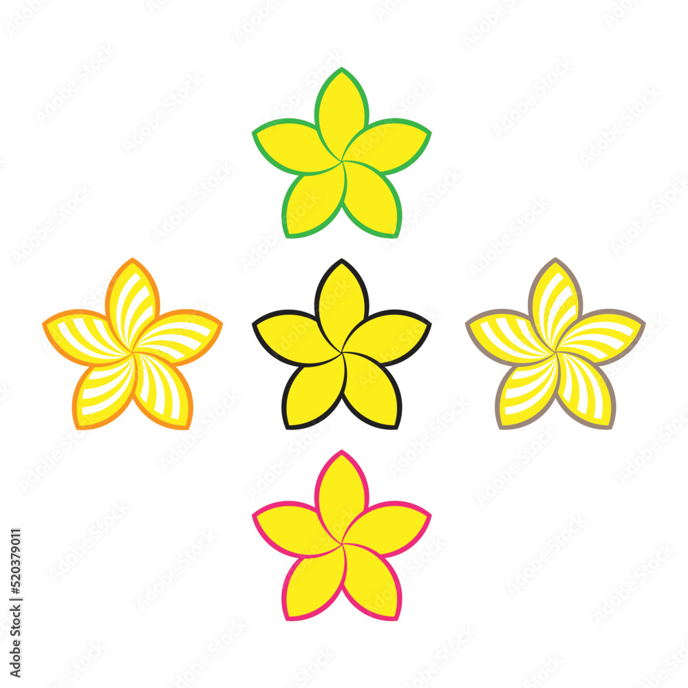 Fototapeta premium Yellow frangipani flower illustration vector