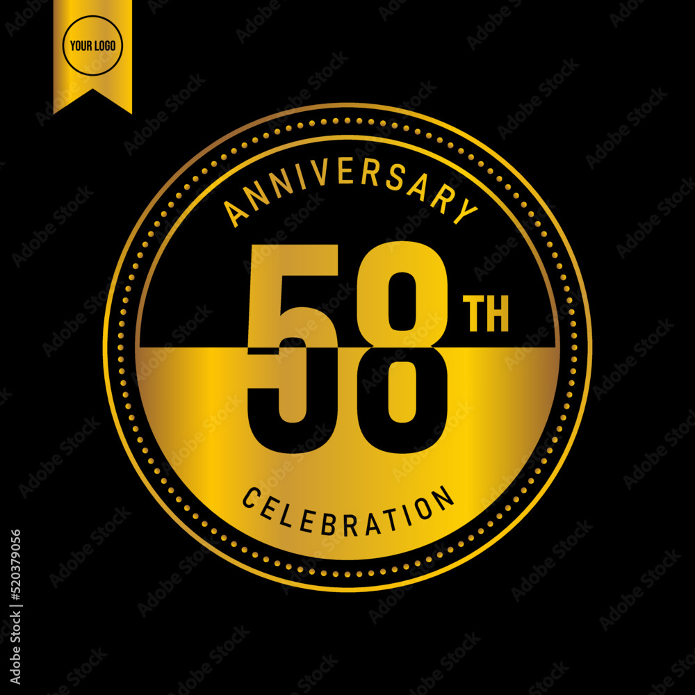 58 year anniversary design template. vector template illustration