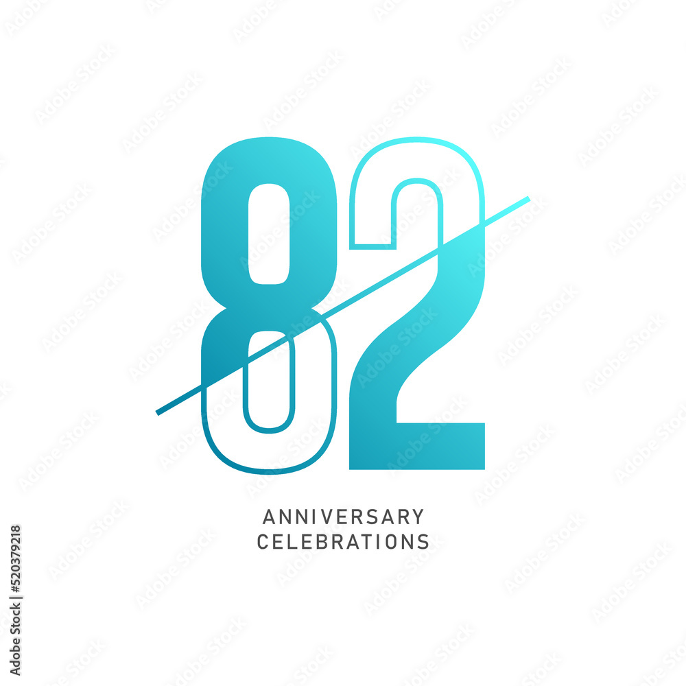 82 year anniversary design template. vector template illustration 82 year anniversary design template. vector template illustration