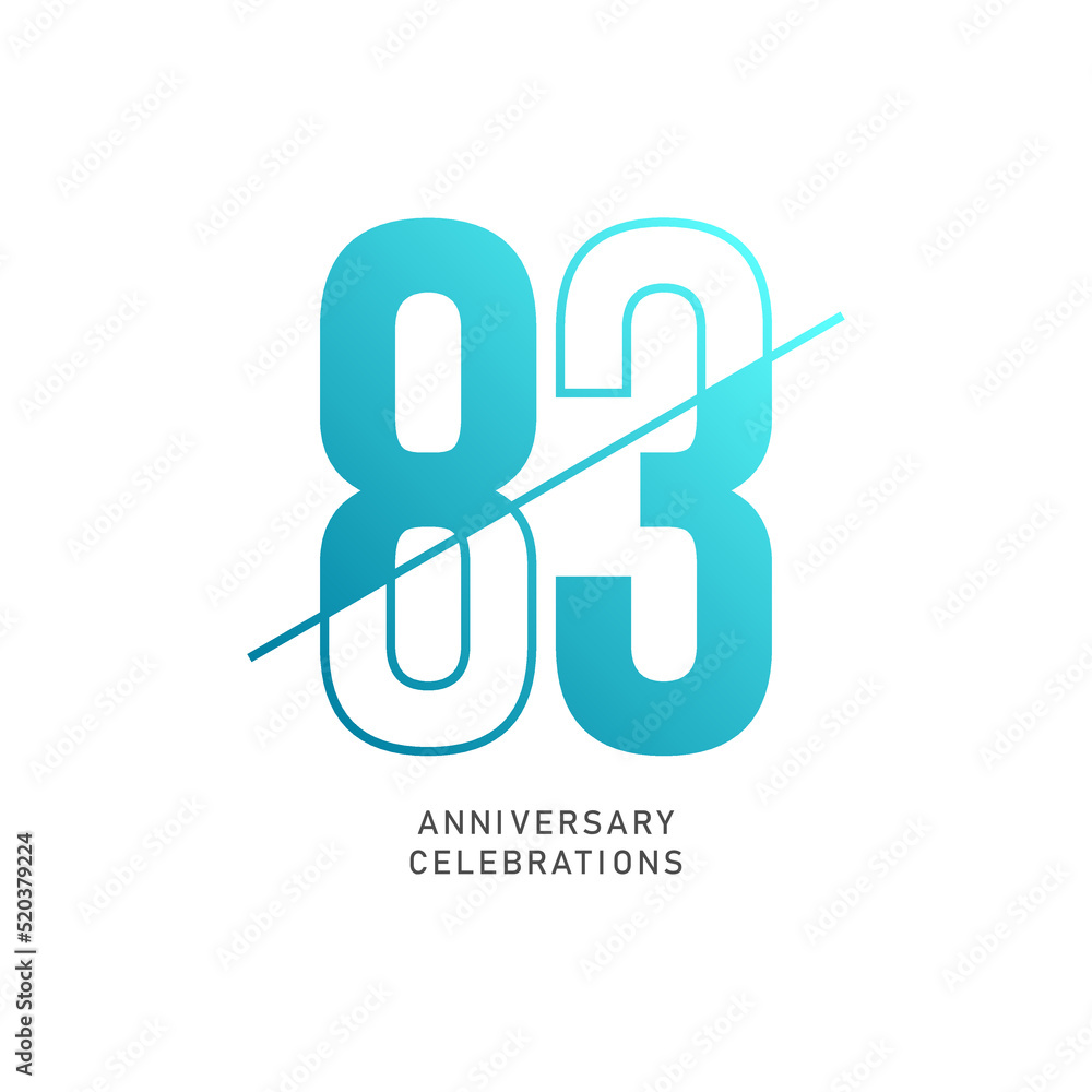 83 year anniversary design template. vector template illustration