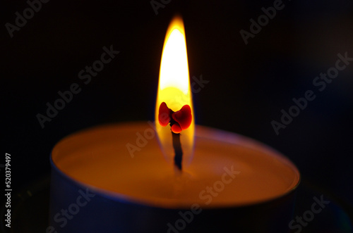 burning candle in the dark