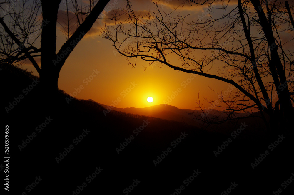 sunset in the mountains