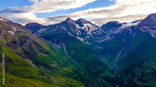 Central Eastern Alps - Austria-panorama view with the most beautiful alpine road in Austria-Großglockner