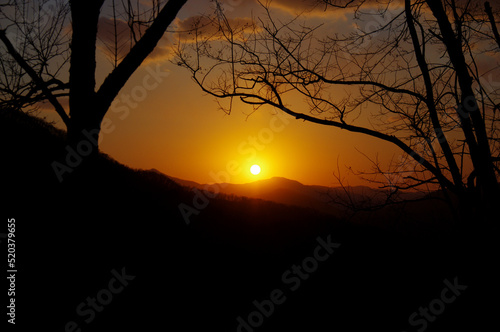 sunset in the mountains