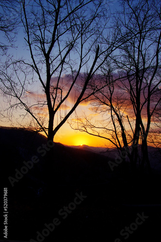 sunset in the mountains