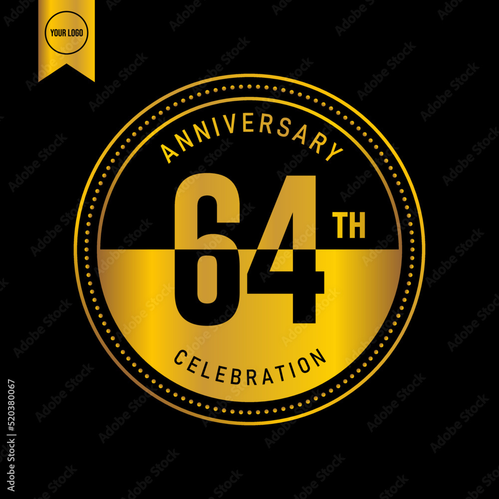 64 year anniversary design template. vector template illustration