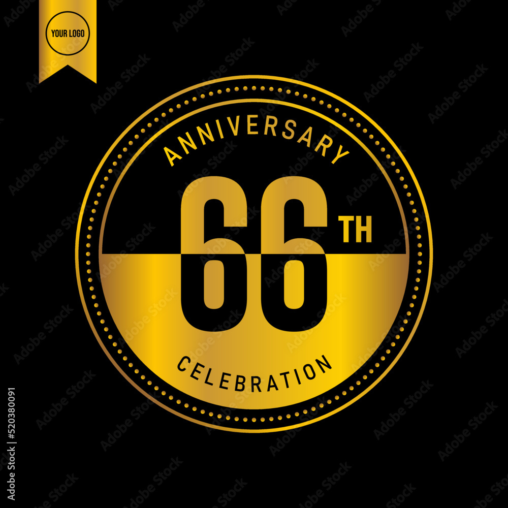 66 year anniversary design template. vector template illustration