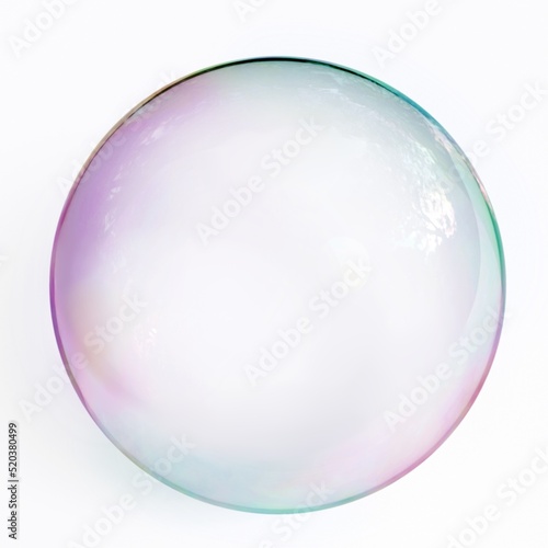 Colorful dreamy bubble on white background 3d render