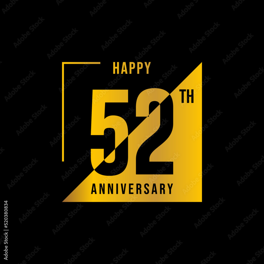 52 year anniversary design template. vector template illustration 52 year anniversary design template. vector template illustration