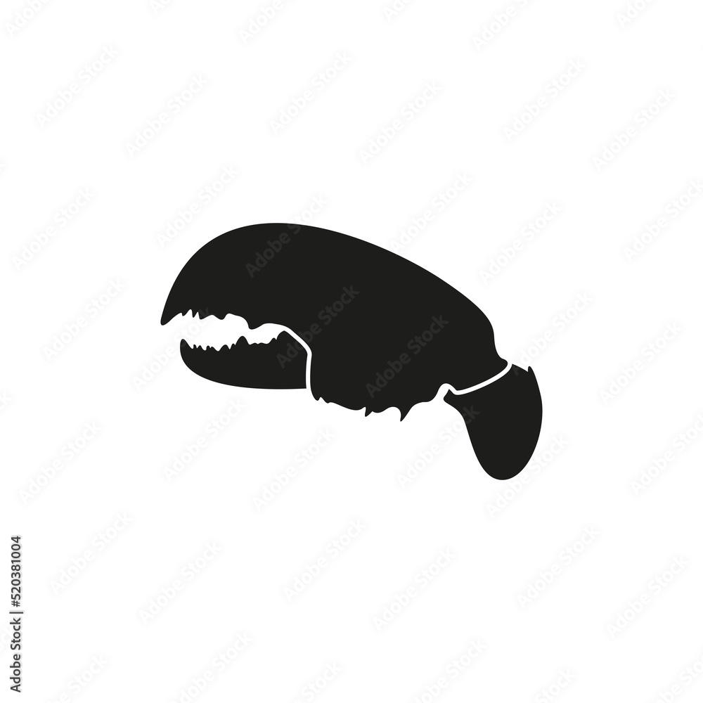 Crab claw icon. Simple flat vector illustration on a white background