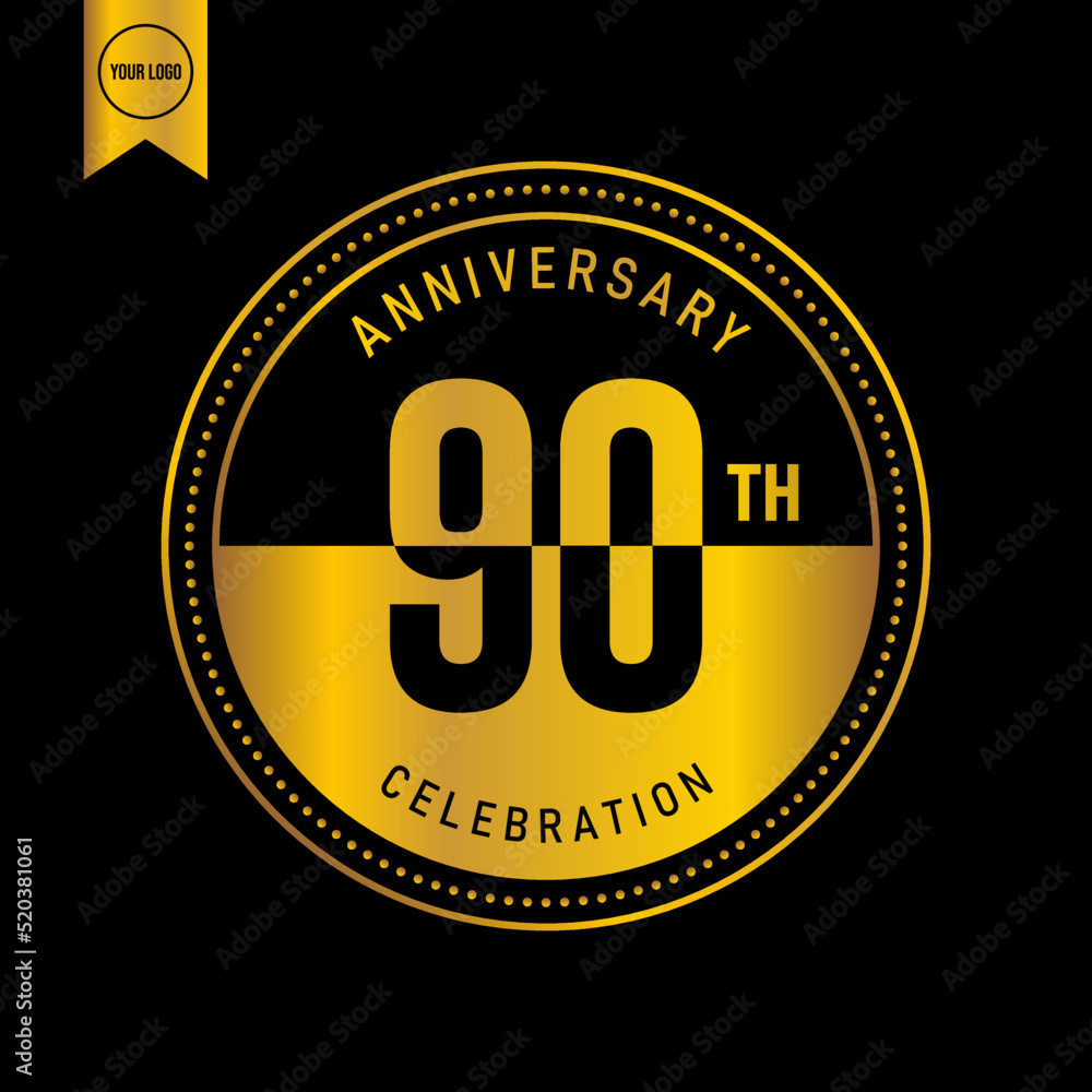 90 year anniversary design template. vector template illustration