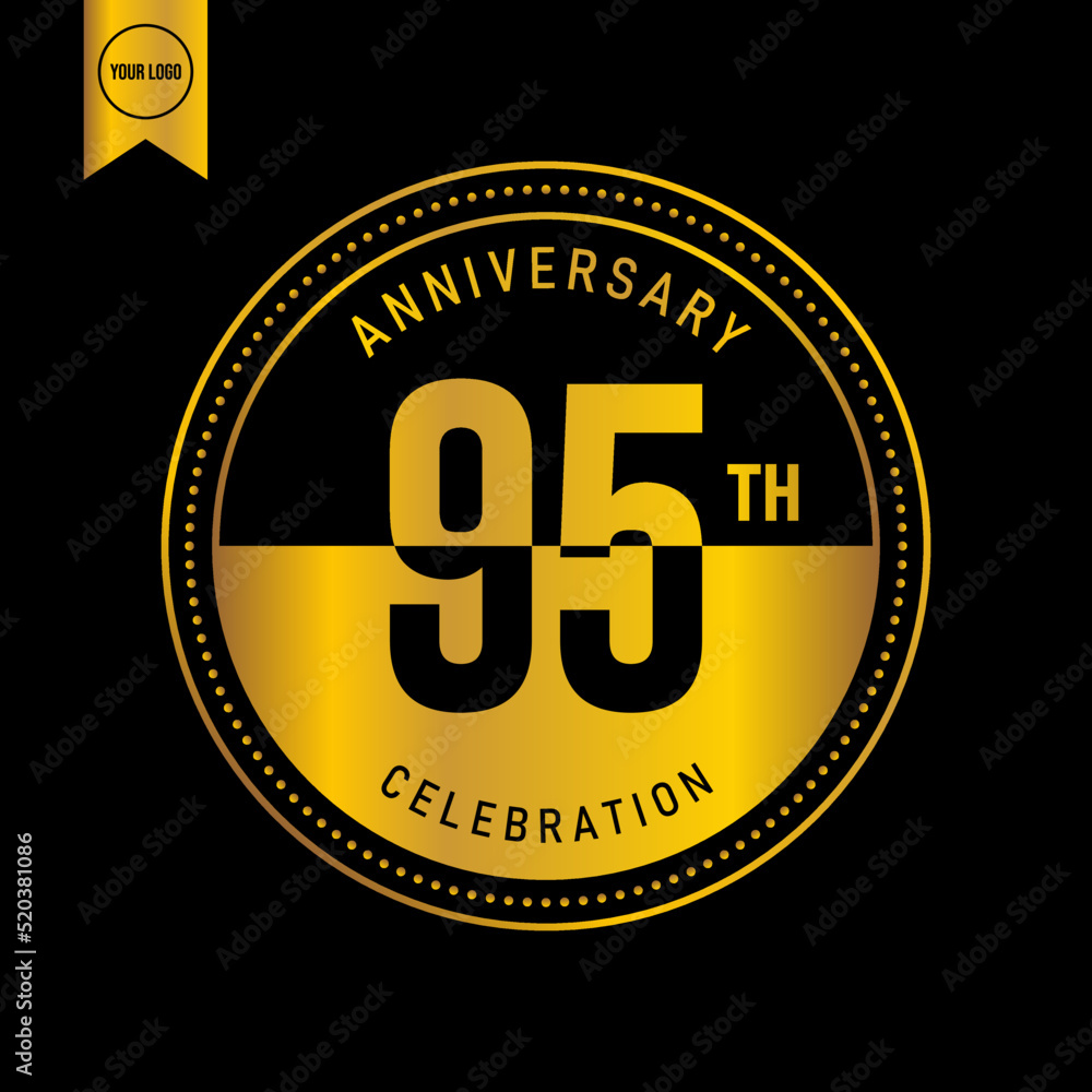 95 year anniversary design template. vector template illustration