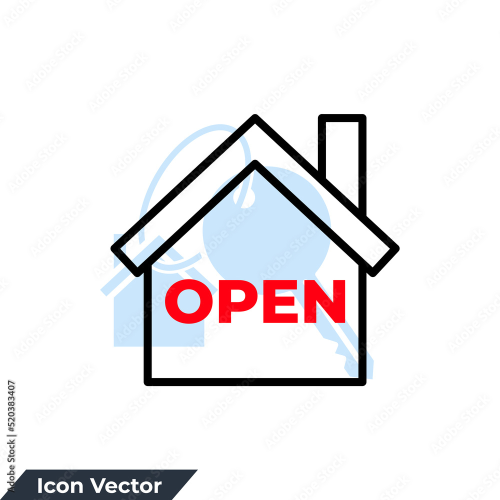 House open icon logo vector illustration. house symbol template for graphic and web design collection House open icon logo vector illustration. house symbol template for graphic and web design collection