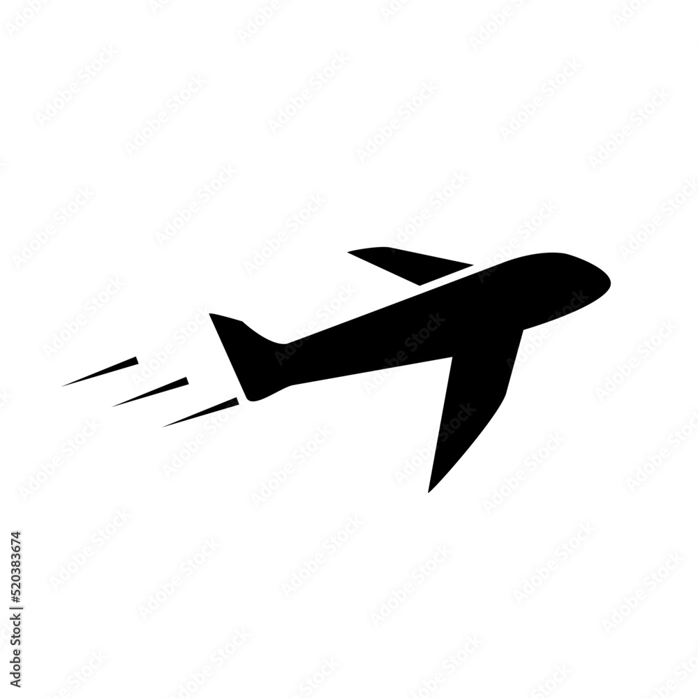 Icon of an airplane taking off. Departure. Vector. Icon of an airplane taking off. Departure. Vector.