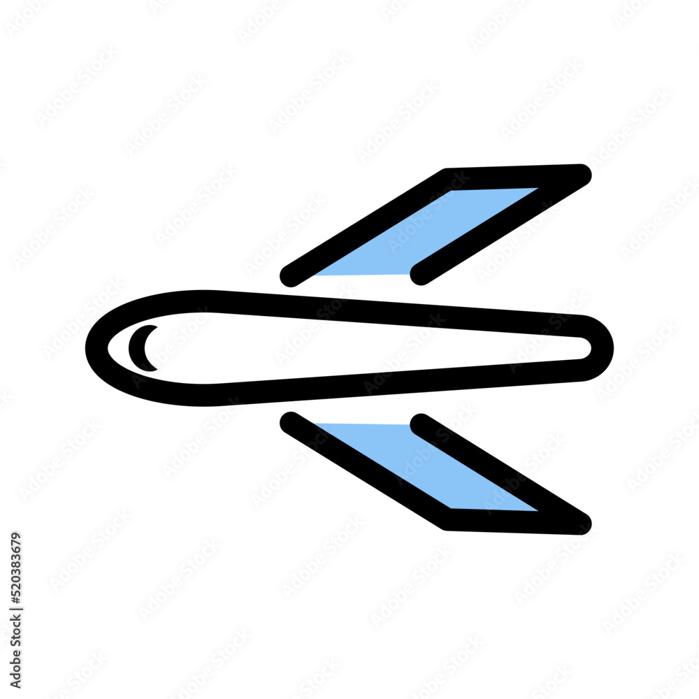 Blue wing airplane icon. Vector. Blue wing airplane icon. Vector.