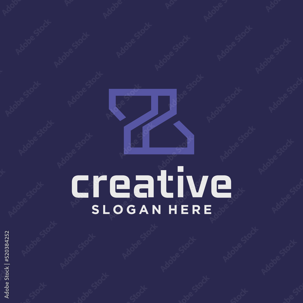 Initial z set linear monogram style for business logo and branding letter z tech design template Initial z set linear monogram style for business logo and branding letter z tech design template