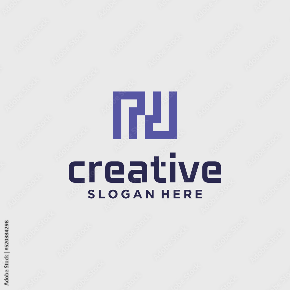 Creative n technology logo set minimalist trendy letter n shape logo creative geometric sign logo