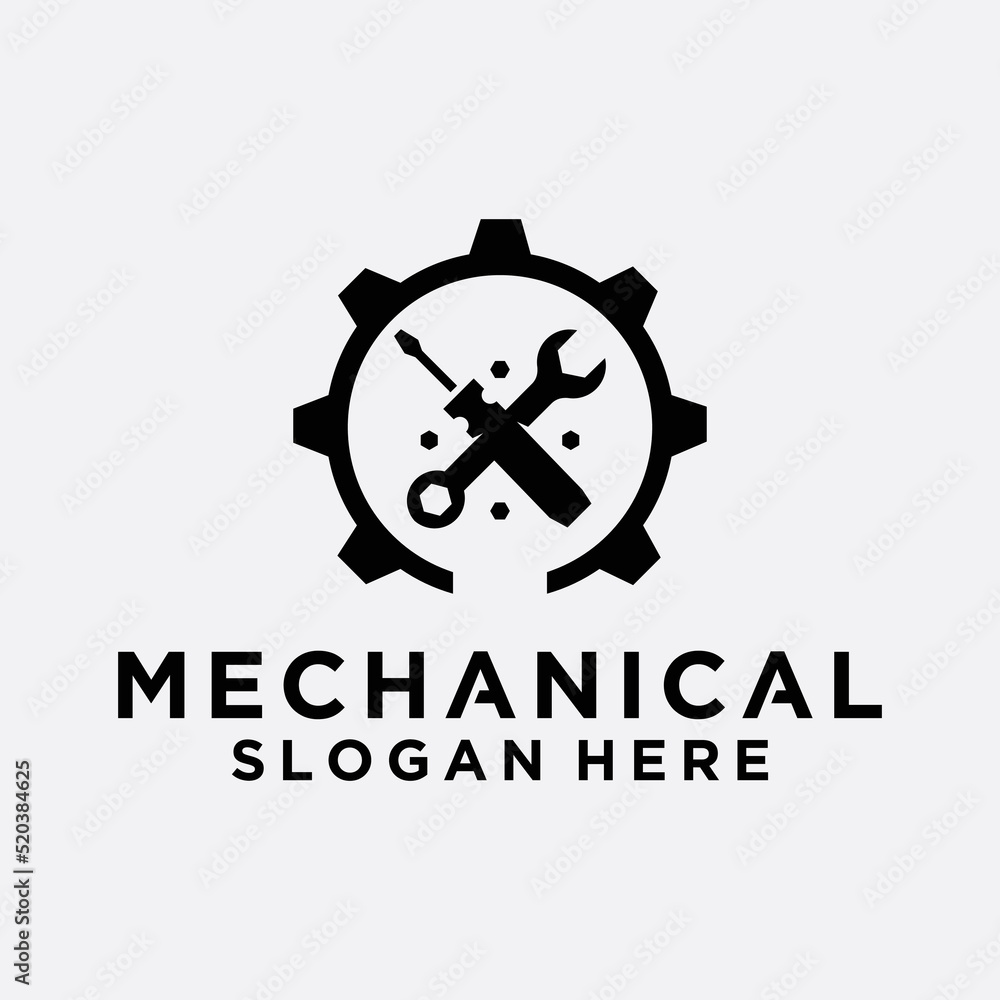 Mechanic logo vehicle and industrial engine repair logo design ...