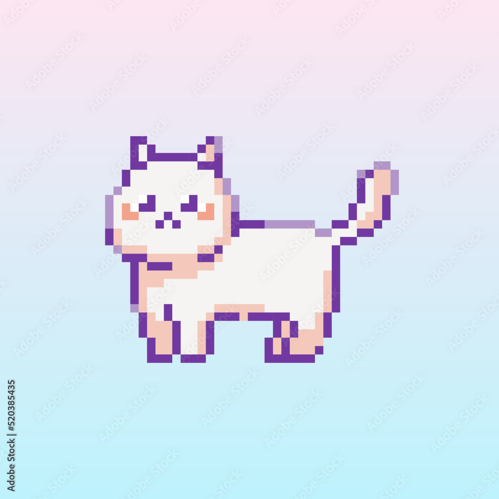 Premium Vector  Cat vector in pixel art style