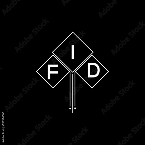 FID letter logo design with white background in illustrator, FID vector logo modern alphabet font overlap style.
