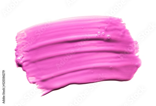 Lip gloss swatch or shimmering cosmetic gel mask sample on light pink background