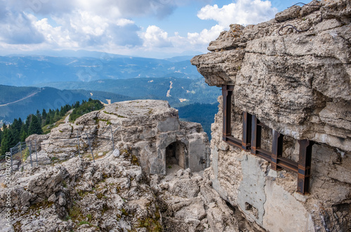 The Austrian fortification ot the first world War situated on the top of Pizzo di Levico (Cima Vezzena) - Levico Terme, Trentino Alto Adige - juli 28, 2022 photo