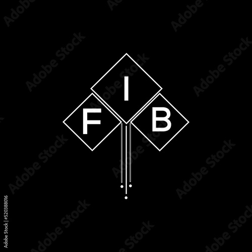 FIB letter logo design with white background in illustrator, FIB vector logo modern alphabet font overlap style.
