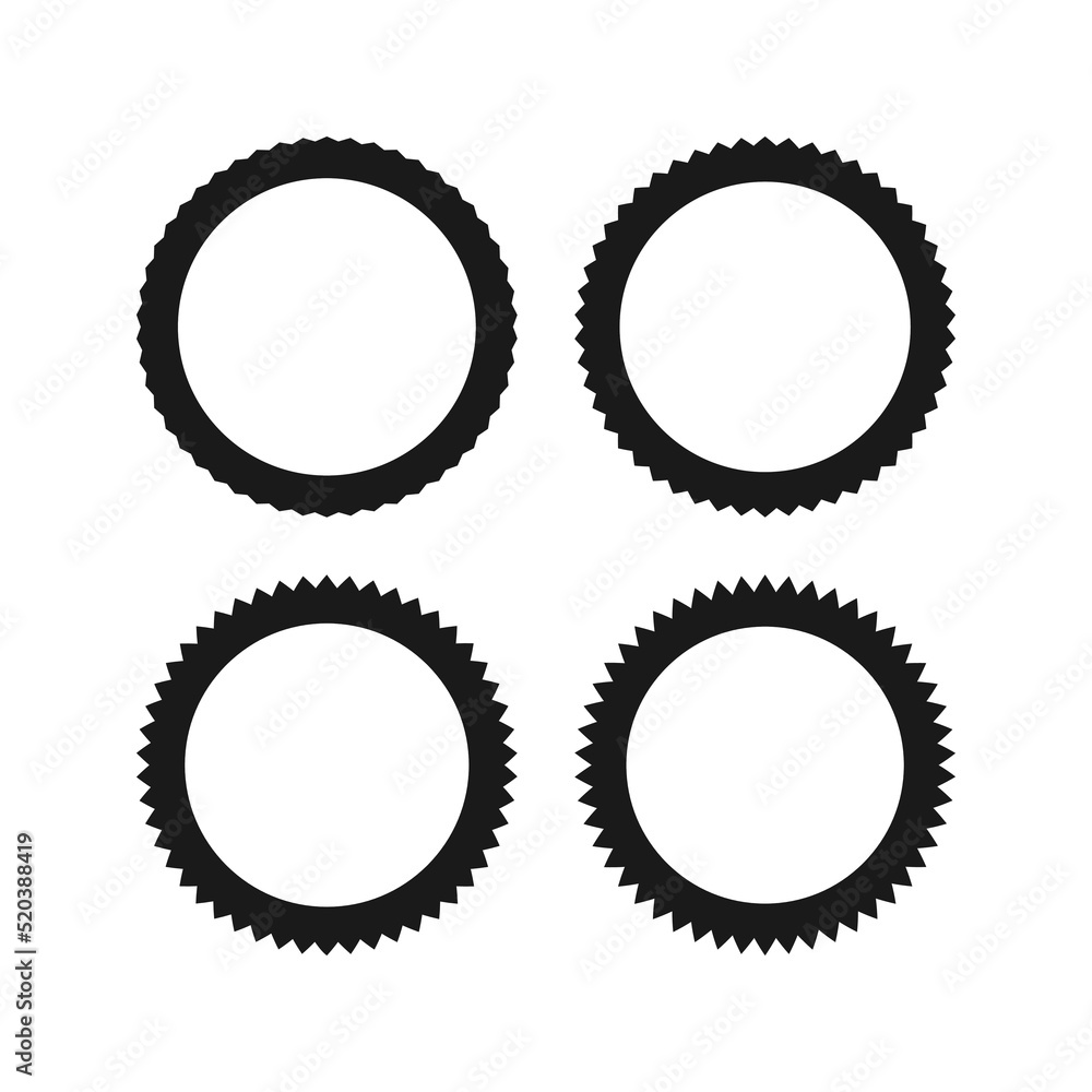 Zigzag Edge Hollow Circle Stroke Shapes Zigzag Edge Hollow Circle Stroke Shapes