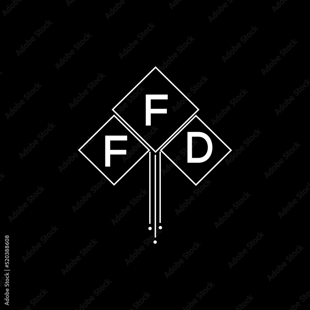 FFD letter logo design with white background in illustrator, FFD vector