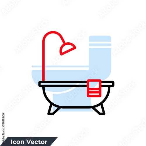 bathroom icon logo vector illustration. Bathroom Furniture symbol template for graphic and web design collection