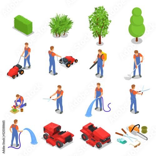 Professional Gardening Isometric Set
