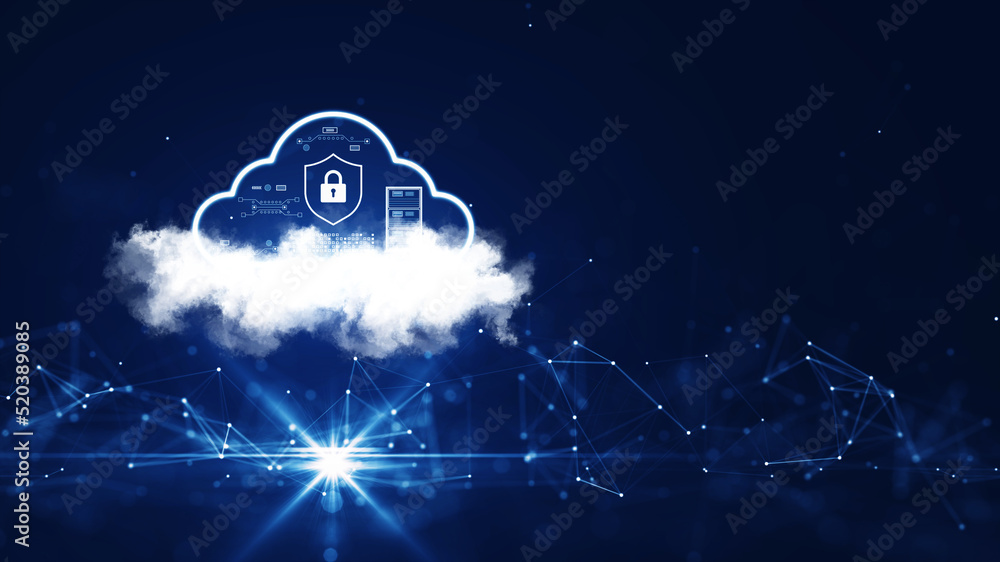 Cloud and edge computing technology concepts with cybersecurity data ...