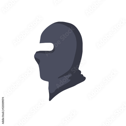 Balaclava for disguise. Protective mask of military and a robber. Soldier Head flat icon