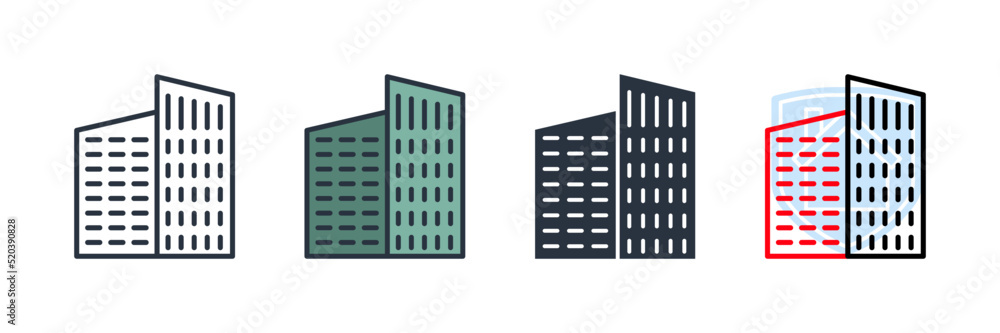 skyscraper icon logo vector illustration. Buildings symbol template for graphic and web design collection