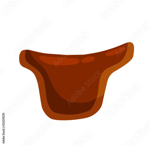 Horse saddle. riding seat. Old leather accessory for animal.