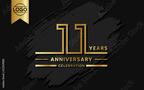 11 year anniversary celebration design template. vector template illustration