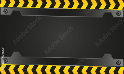 Construction background vector graphic illustration. yellow arrow shape stripe and copy space area. good for industry, border, backdrop