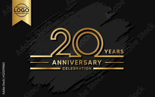 20 year anniversary celebration design template. vector template illustration