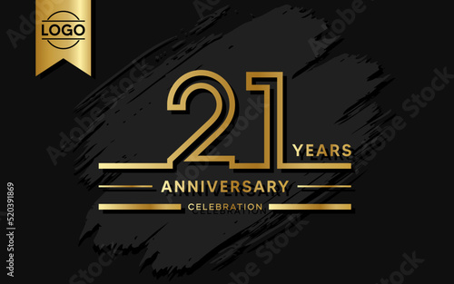 21 year anniversary celebration design template. vector template illustration