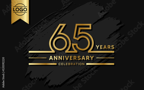 65 year anniversary celebration design template. vector template illustration